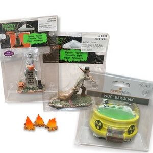 Lemax Spooky Town Pumpkin Hollow Halloween Mini Figurine Set Miniature Fig Lot